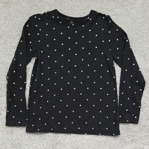 Banana Republic Women's Black Long Sleeve Star Tee